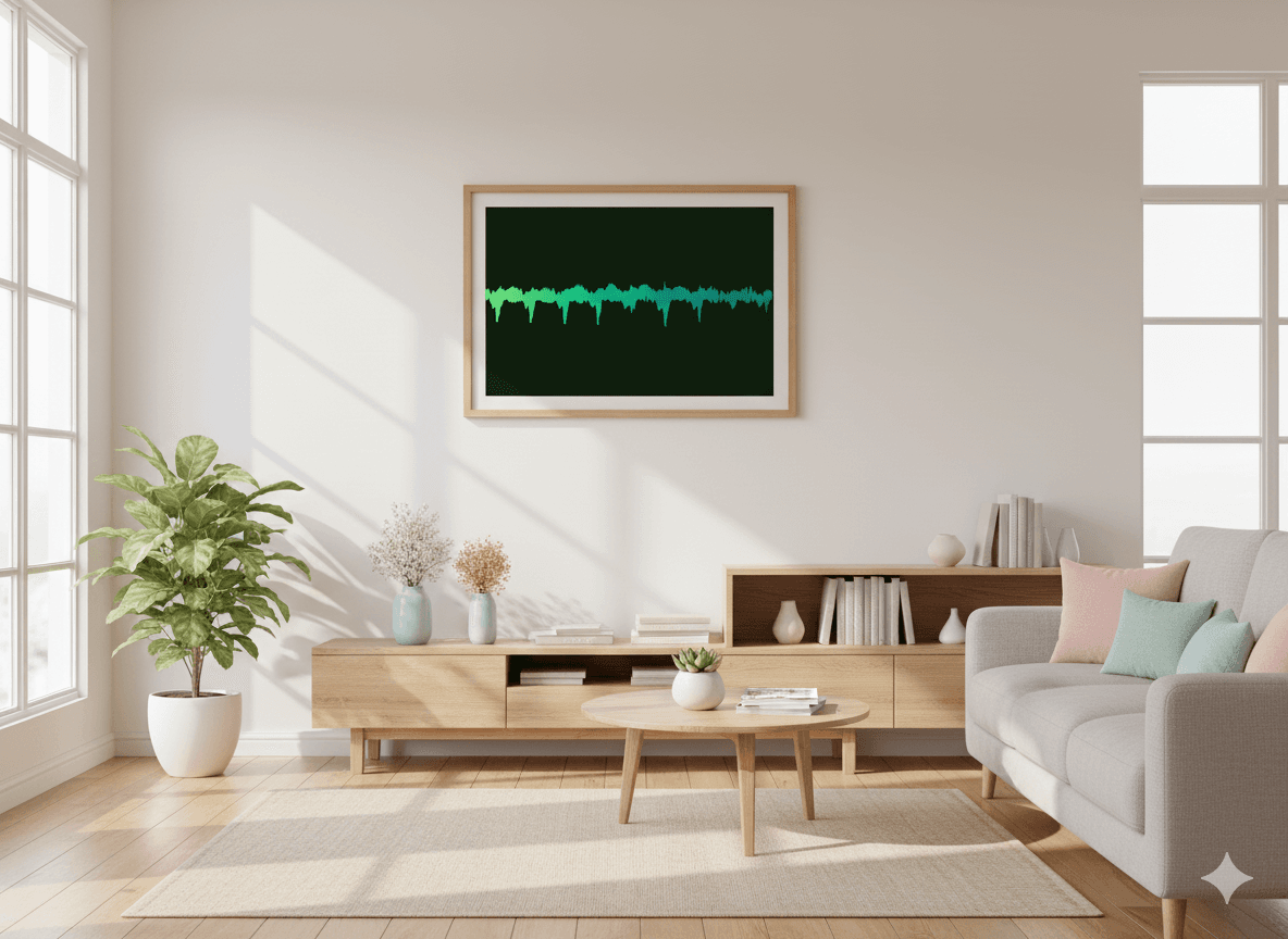 Example artwork displayed in a cozy living room