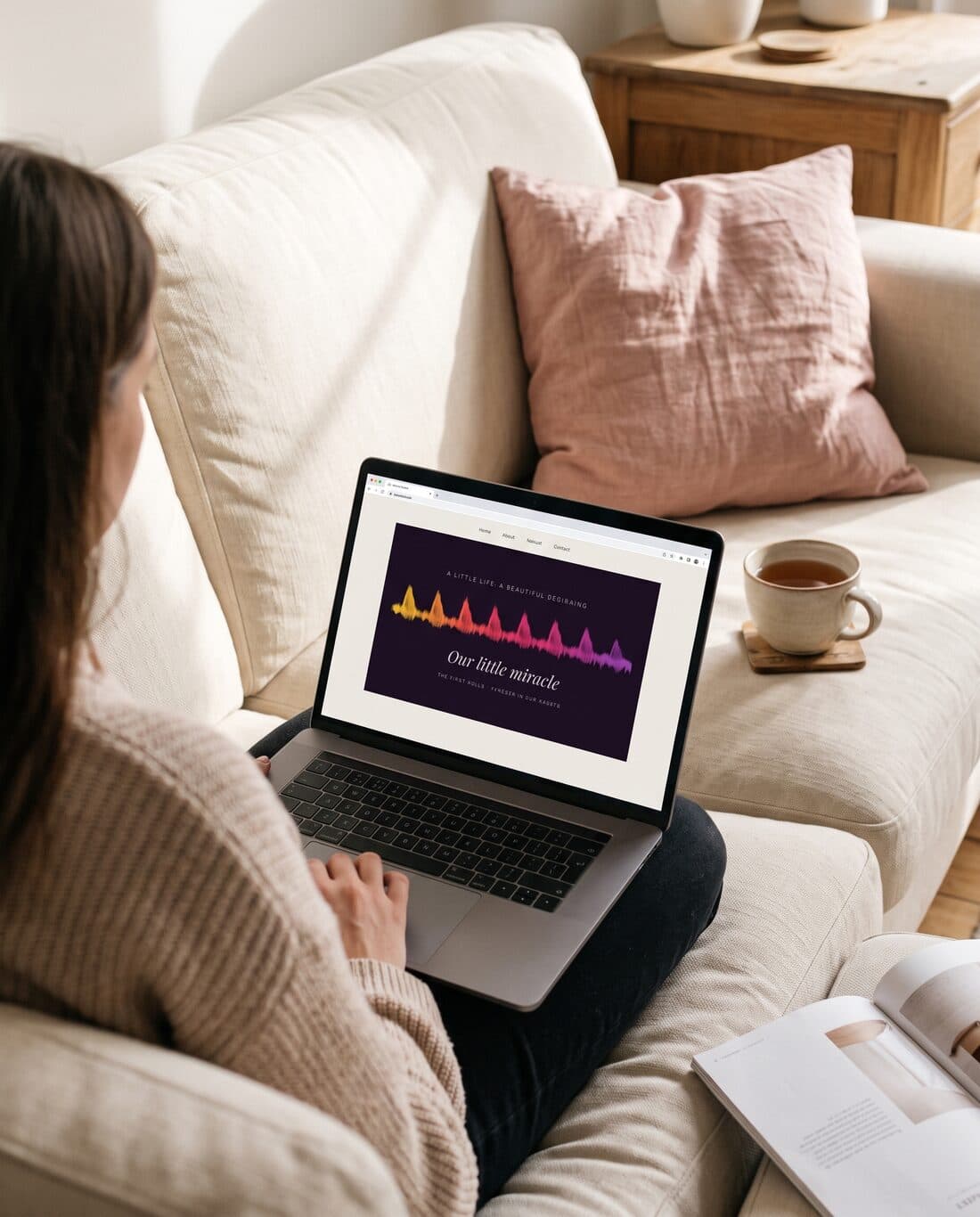 A heartbeat artwork open on a laptop